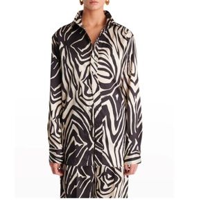 RONNY KOBO Zebra-Print Button-Front Top